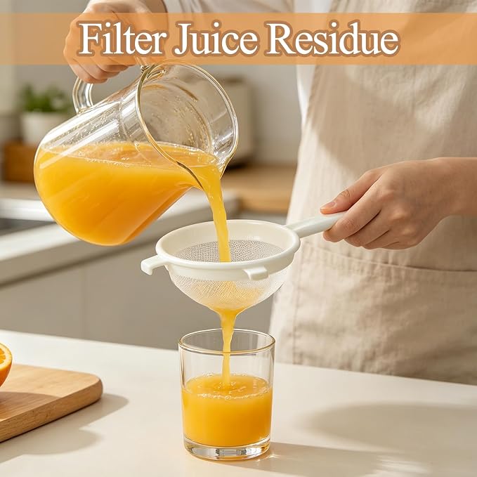4 Pcs Plastic Kefir Fine Mesh Strainer Set, Nylon Kefir Food Strainers Fine Sieve Colander Sifter for Straining & Transferring Tea, Juice, Pasta