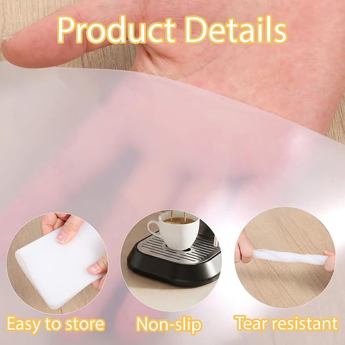 4 PCS Small Silicone Mat, Silicone Mats for Crafts and Kitchen, Small Heat Resistant Non-Slip Clear Countertop Protector, Translucent Placemat for DIY, Jewelry, Epoxy Resin, Baking