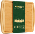 Homaxy Large Bamboo Cutting Boards for Kitchen,14.5x11.5", Two-Tone | L Cutting Board with Juice Groove, Wooden Butcher Block Chopping Board for Kitchen, Meat, Fruit & Vegetables, Pre Oiled