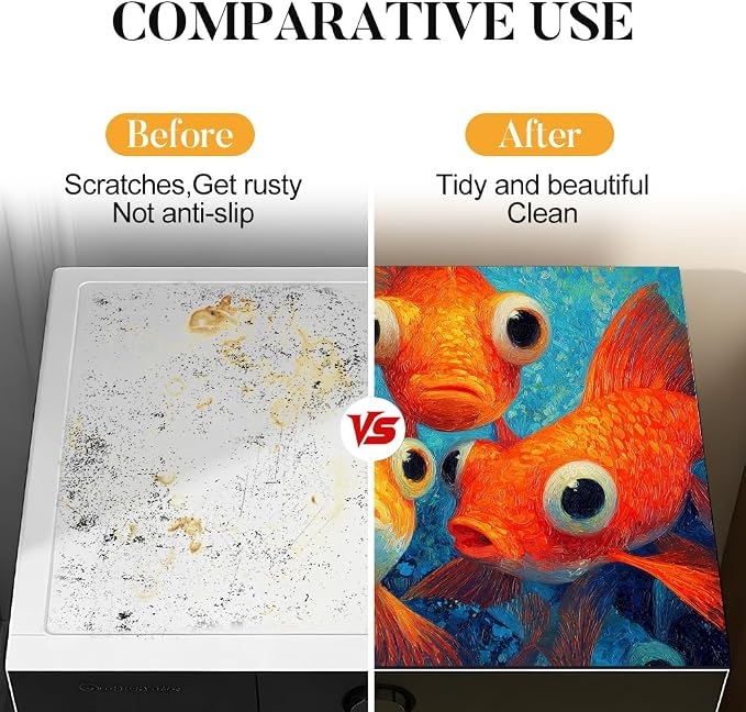 Stove top covers for electric stove 28.3 x 20.5 Inch Colorful Fish Cluster Art Stove Top Covers for Electric Stove Ocean Theme