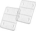 E-far Small Baking Rack Set of 2, Stainless Steel Metal Roasting Cooking Racks, Size – 8.6"x6.2", Non Toxic & Rust Free, Fit for Small Toaster Oven, Dishwasher Safe