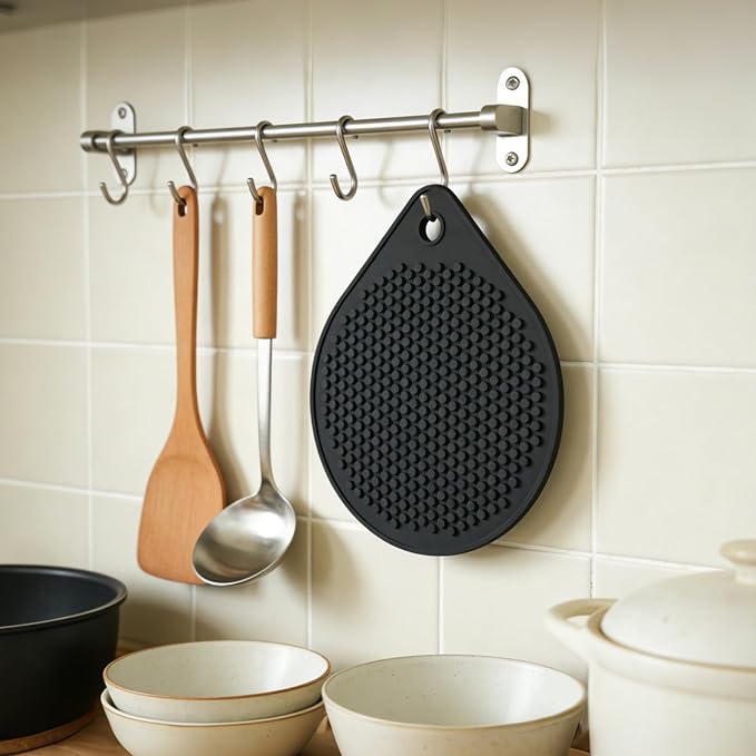 Magnetic Silicone Trivet Compatible with Le Creuset Cast Iron Dutch Ovens | BPA Free Non-Slip 8" Heat-Resistant Trivet for Hot Pots, Pans & Dishes, Pot Holder for Cooking, Serving & Table Protection