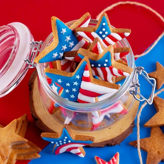 Star Cookie Cutter Set - Gtmkina 5 Pieces Mini Star Shaped Biscuit Cutter Set, Stainless Steel Small Cookie Cutters Set for DIY Holiday Party Decorations, 1