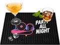 Neon Tiki Black Bar Mat 18 x 12 Inch - Thick Rubber Bar Mats for Countertop and Bartending - Professional Bar Spill Mat for Home Bar Accessories, Bar Cart Decor and Bartender Accessories （YDCW）