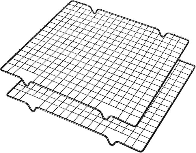 2 Pack Cooling Rack for Baking Cooking, 11" x 10" Squares Wire Racks | Small, Squares Grids, Oven Safe Cookie Cooling Rack, Roasting, Grilling, Drying