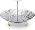 Pavsrmy Steamer Basket, 3rd Generation Stainless Steel Vegetable Steamer with Extendable Handle for Cooking Food, Folding & Expandable Veggie Steam Insert, Fit Various Size Instant Pot (5.5" to 9")