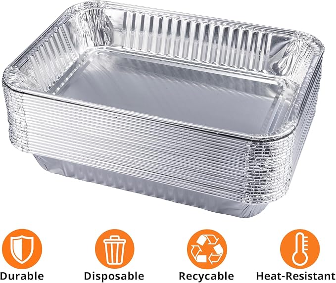 Grill Drip Pans for Weber 6415, Grease Tray Liners, 20 Pack | Disposable aluminum foil liners, 8.5 x 6 x 1.34 in; fits select Weber Q, Spirit, Genesis, Genesis II and Traveler grills.