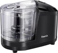 Reemix 1.5-Cup Electric Food Chopper, 100W Mini Food Processor Meat Grinder | One-Touch, Mix, Chop, Mince and Blend Vegetables, Fruits, Nuts, Meats, Stainless Steel Blade (Black)