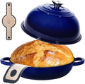 6QT Enameled Cast Iron Dutch Oven For Sourdough Bread Baking | Dutch Oven Pot With Lid,Non-stick Sourdough Baking Pan with Bread Dome,Round Ceramic Dutch Oven Pot for Homemade