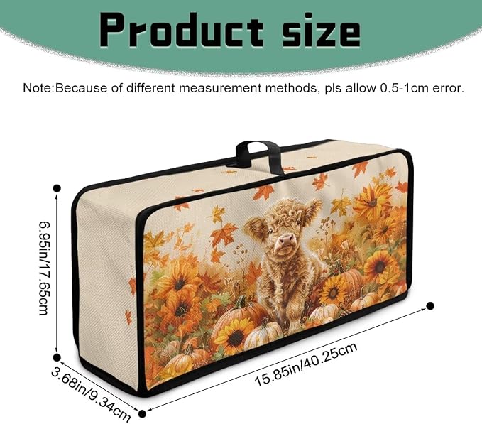 ZDCUSTOM Toaster Cover 2 Slice Fall Dustproof Toaster Cover Fits Most Long Toasters, Small Kitchen Appliance, Bread Maker Protector, Sunflower Leaf Cow