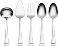 Lenox Portola 5-Piece Silverware Serving Set, Flatware | mirror finish, dishwasher safe | heavy duty, cutlery set for kitchen and dining, serving utensil set