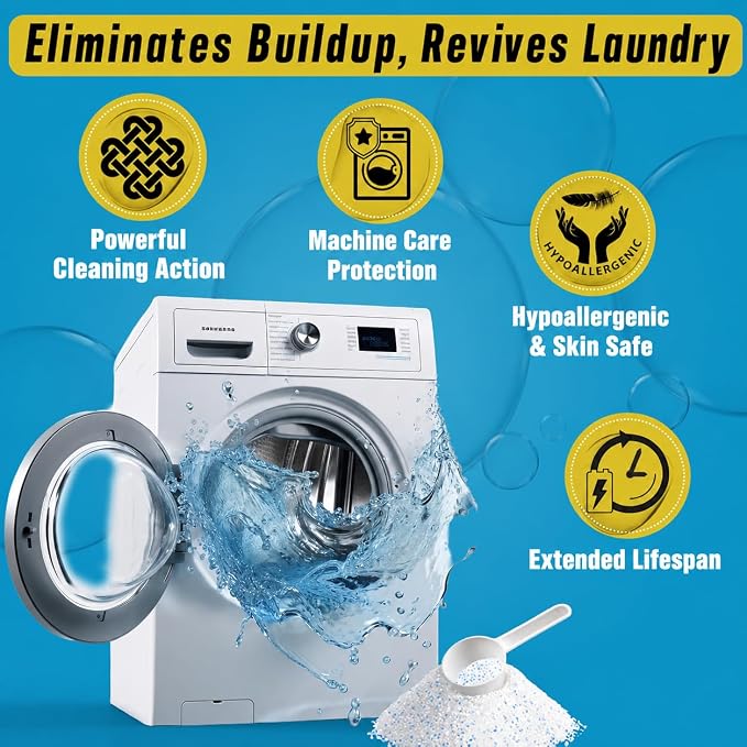cosynee Washing Machine Cleaner, Helps Power Away Odor Causing Bacteria & Grime Deep Inside Pump, Valve & Hoses, 24 Time Release powder, 12 Month Supply