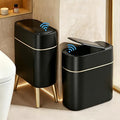LALASTAR Automatic Bathroom Trash Can with Lid, Motion Sensor Bathroom Garbage Can for Toilet, Slim Smart Waste Basket for Kitchen, Living Room, 2.5 Gallon, Black