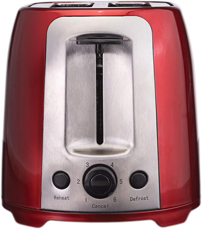 Brentwood TS-292R Cool Touch 2-Slice Extra Wide Slot Toaster, Red