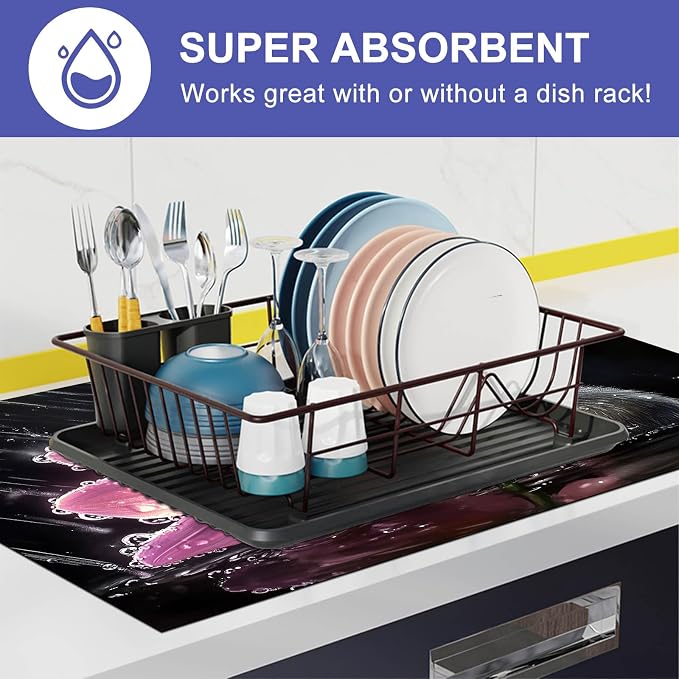HOMETITUTE Rainy Mouse Stove Top Cover 28x20 Diatomite Mat