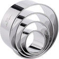 Cookie Cutter Set, 4 Pc. Kit, Measuring 2'', 3'', 4'' and 5'', Round Metal Baking Rings for Pastry, Biscuits, and Dough Cutting, Heavy Duty and Reusable, Multiple Sizes