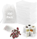 300 Pcs Disposable Empty Tea Bags for Loose Leaf Tea | 3.54" x 2.75", Food-grade, with Drawstring, Safe for Hot Water Brewing, for Coffee, Herbs, Spices, Tea Filter Sachets Infuser
