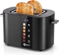 Balter Toaster 2 Slice, Bagel Function, Stainless Steel, Touch Screen, Built-in Rack, Extra-Wide 1.5" Slots for Thick Breads & Bagel, Timer, BPA-Free, Removable Tray, Black