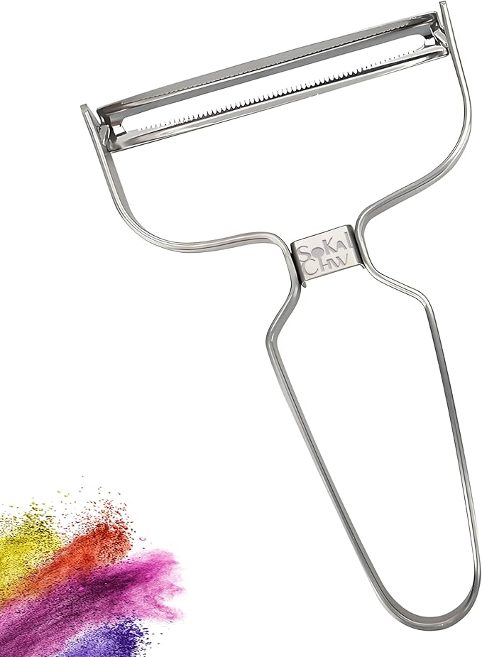 Larger Wide Mouth Kitchen Vegetable Peelers cabbage peeler (Serrated Y- Peeler) (Silver)