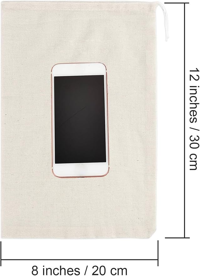 Pangda 20 Pcs Muslin Bags 8x10 Inches, Cloth Bags with Cotton Drawstring Fabric Gift Storage Pouches Bulk Sachet for Teas, Soaps, Candy, Jewelry, Wedding Party Favors DIY Craft and Home Decor
