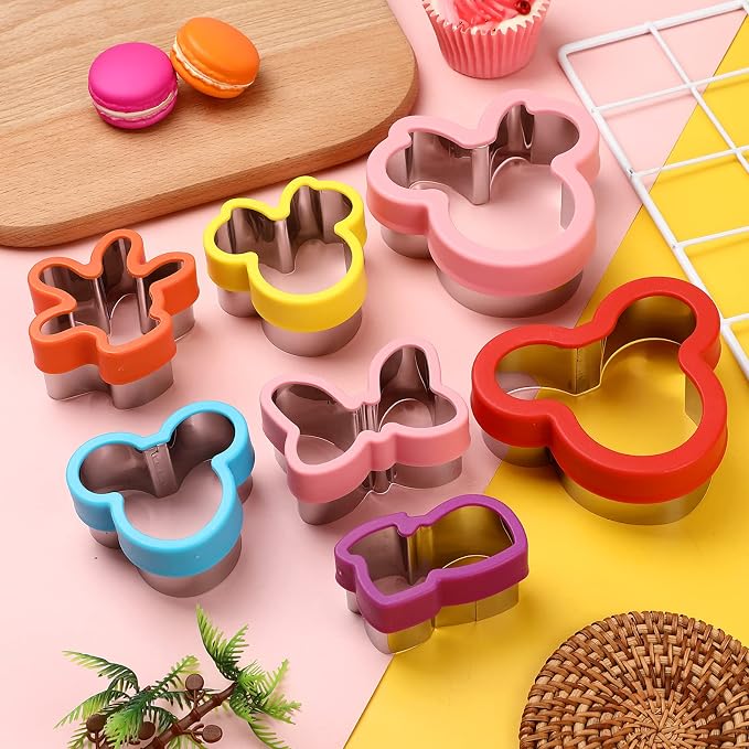 Magigift Multicolor 7-Piece Cookie Cutter Set - Head, Bow, Shoes, Gloves Shapes - Stainless Steel, Dishwasher Safe