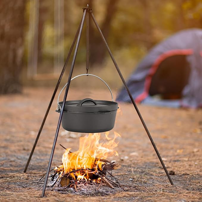 Northriver Casting Cast Iron Dutch Oven Pot with Lid, for Small Dishes, Side Dishes, Camping Cookware set, BBQ, Garlic Roaster, 1.5 Quart Pan