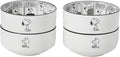 Peanuts Snoopy Cereal Bowls, Set of 4, 4.5-Inch Porcelain Snack Bowls for Ice Cream and Dessert, Sunday Comic Strip Design with Snoopy and Woodstock, Black and White