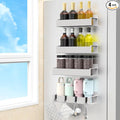 4 Pack Magnetic Spice Rack Organizer for Refrigerator and Oven, Light Grey Fridge Organizers and Storage for Kitchen
