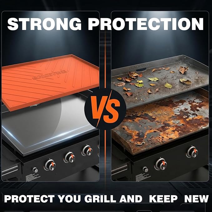 Caketime 17 Inch Silicone Mat for Blackstone Griddle Accessories Grill Top Cover Grilling Cooking Baking Kitchen BBQ Essentials Flat Air Fryer Fun Gadgets Anniversary Birthday Chef Men Gifts