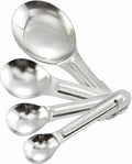 Winco Stainless Steel Measuring Spoons, Set, 4-Piece | Dishwasher safe, Precision measurements, Restaurant service, Great for Baking, Recipes, Portioning and Kitchen Prep
