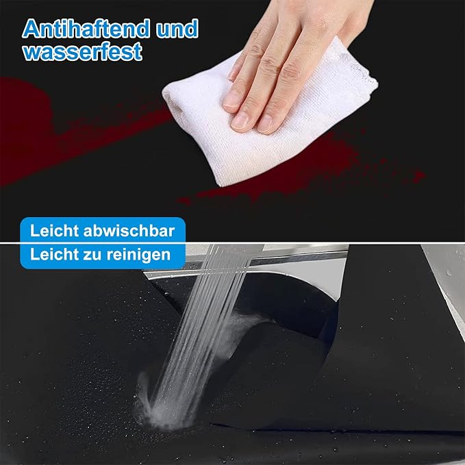 Silicone Mat for Kitchen Counter, 27.5" x 16.5" x 0.08", Black | Heat Resistant, Nonslip, Multipurpose Countertop Protector, Shipped Rolled Up