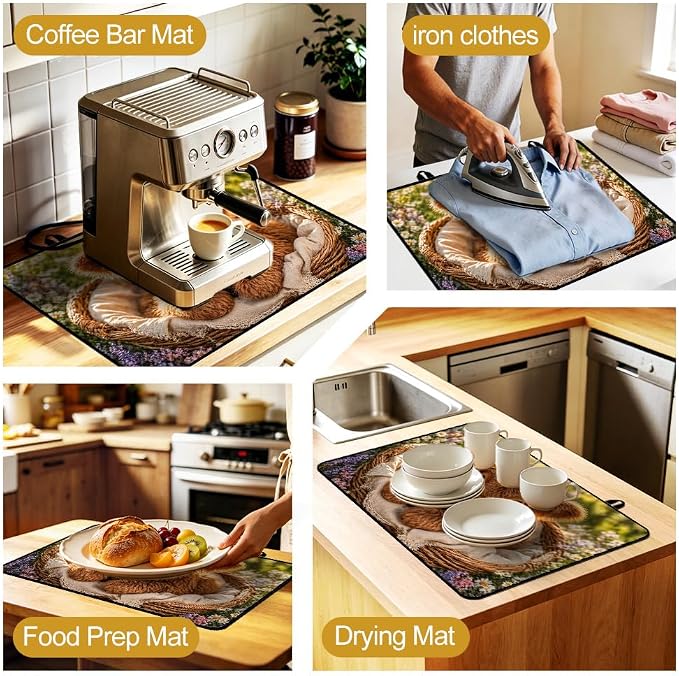 Highland Cow Stove Top Cover for Electric Gas Glass Top Stove | Highland cow kitchen decor; non-slip stovetop cover for electric, gas, glass top stove, noodle board, farmhouse counter mat