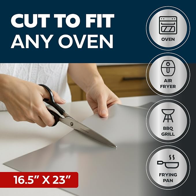 Cooks Innovations Non-Stick Oven Liner 1 Pack BPA-Free Heat Resistant Mat | Convection, Electric, Gas & Microwave Ovens | PFOA Free | Baking Mat