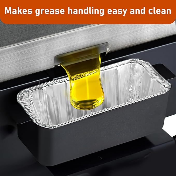 40 Pack Grease Cup Liners Compatible with Blackstone Griddle 5017 - Disposable Aluminum Foil Drip Pan Grease Catcher Cup Liner for 17, 22, 28, 36 Inch | Disposable;Heavy duty;Multipurpose;Wide compatibility;Easy to use;Easy to clean;Large capacity