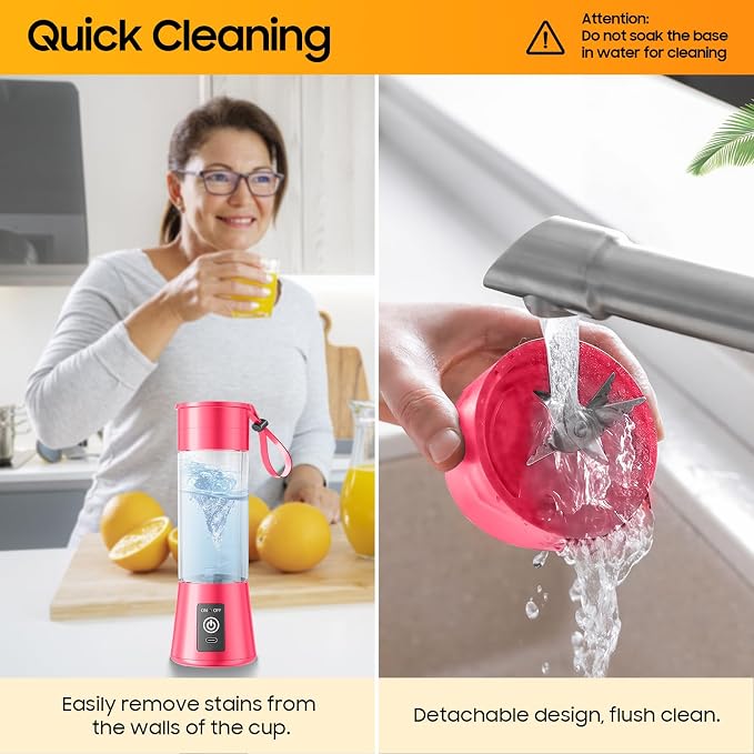 Small Portable Shakes & Smoothie Blender - 13 Oz Personal Size Blender | 380ML BPA Free Traveling Juice Cup, High Blending Speed of 20,000 Rpm, Squeezing Juice Suit in Sports/Office/Home/Travel