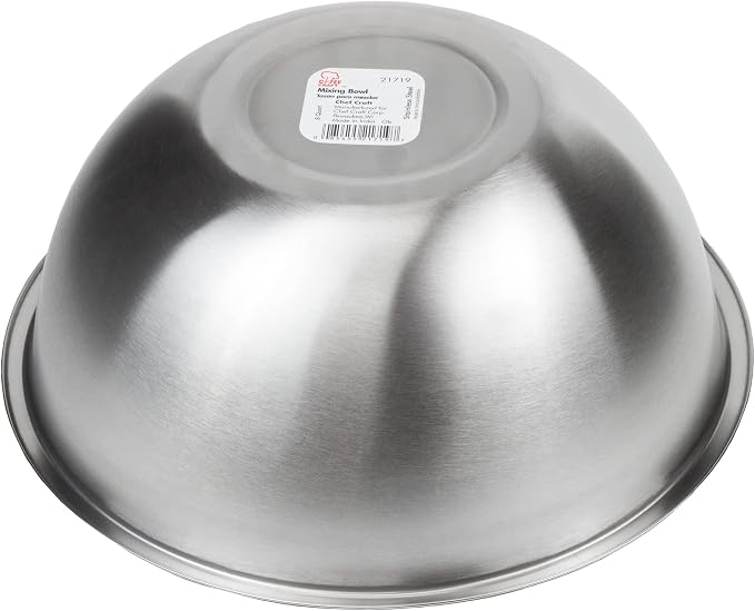 Chef Craft Brushed Mixing Bowl, 8-Quart, Stainless Steel