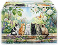 Cats Floral Print Bread Machine Cover 4 Slice Wide Slot Toaster Dust Covers Butterfly Print Protective Cover for Kitchen