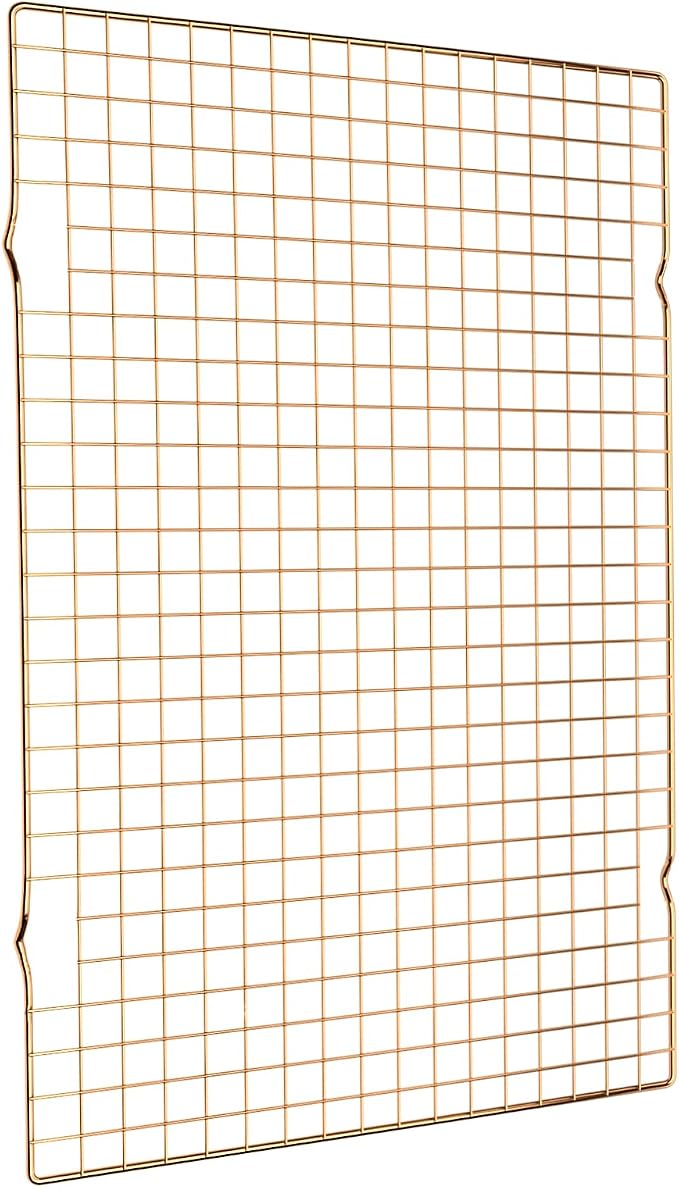 Cooling Rack for Cooking and Baking, 16" x 10" Wire Rack, Gold | Thick Wire Rack, Oven & Dishwasher Safe, for Roasting, Grilling, Drying, Fits Half Sheet Pan