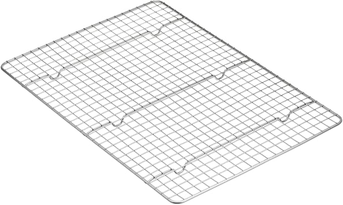 Amazon Basics Ceramic Nonstick Baking Sheet & Cooling Rack Set, Dishwasher Safe, Oven Safe, Half Sheet Size, Gray, 1-Pack