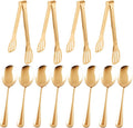 12PCS Gold Serving Utensils Set,Includes 8 large serving spoons,4 serving tongs