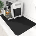 Coffee Mat Super Absorbent Dish Drying Mat Coffee Bar Mat 12"x 19", Black | Match with Coffee Machine Accessories Large Drying Mats for Kitchen Counter