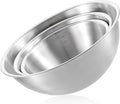 Stainless Steel Mixing Bowls 3 Packs Nesting Baking Supplies Small Thicker Stainless Steel Flat Bottom Stackable Salad Bowl Mixing Bowls Set for Cooking, Baking, Salad,Serving(1000/1500/2000ml)