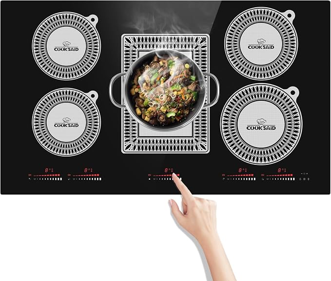 Cook's Aid 5 PCS Silicone Induction Cooktop Protector Cover Mat (Magnetic) | 230°C (450℉) Heat-Resistant Induction Stove Protector | Multifunctional Silicone Mats