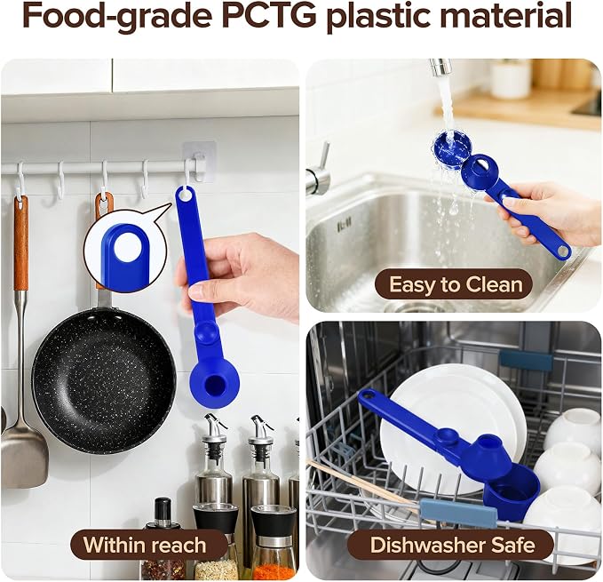 Coffee Scoop & Funnel for Reusable K Cup, 2Pcs Tamper, 2Tbsp Dose for Pods | 2 Unique Models A&B, Mess-Free Anti-Spill Design, Sliding Leveler, Comfort Long Ergonomic Handle