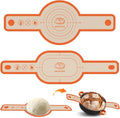 Silicone Bread Sling Oval and Round, 2Pcs Non-Stick Reusable Bread Sling, Sourdough Tools & Dutch Oven Accessories, Orange