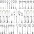60 Piece Silverware Set Service for 12,Premium Stainless Steel Flatware Set,Mirror Polished Cutlery Utensil Sets,Durable Home Kitchen Eating Tableware Sets,Include Fork Knife Spoon,Dishwasher Safe