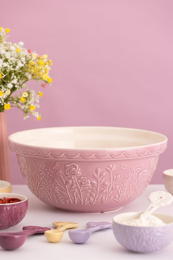 Mason Cash In The Meadow S12 (4.25 Qt) Mixing Bowl | Rose (Pink)