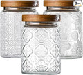 Glass Storage Containers With Lids, Glass Jars With Lids, 24oz, Set Of 3 | Airtight Glass Food Storage Containers, Kitchen Canisters For Sugar, Coffee, Tea, Spice, Flour, Candy, Pasta, Cereal