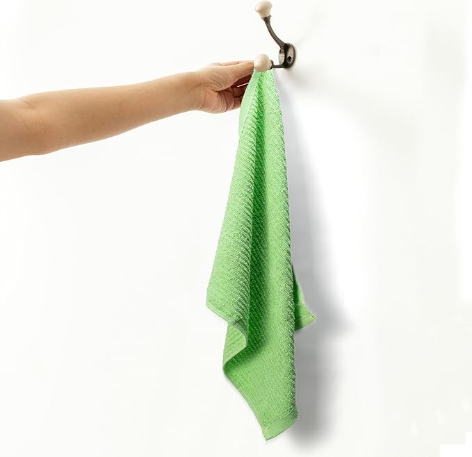 Textila Bar Mop Towels - 16x19 Inches - Pack of 12 - Apple Green - Cotton Dish Cloths & Cleaning Towels for Kitchen, Bar, Restaurant, Household Use – Absorbent, Durable, Reusable