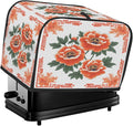 2 Slice Toaster Cover Red Peony Flowers Toaster Covers Two Slice Wide Slot Waterproof and Dustproof Covers for Wide Slot Toasters and Small Appliances Kitchen Decor Gifts